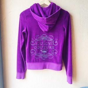Juicy Couture Velour Zip-Up Hoodie w/Embroidery S